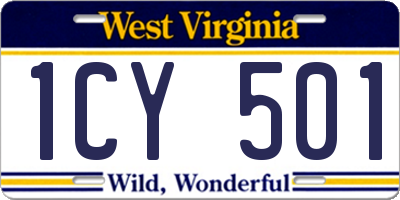 WV license plate 1CY501