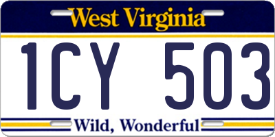 WV license plate 1CY503
