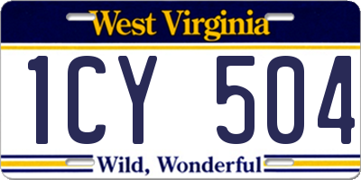 WV license plate 1CY504