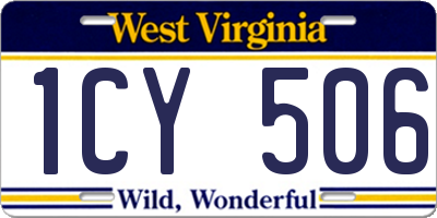 WV license plate 1CY506