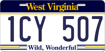 WV license plate 1CY507
