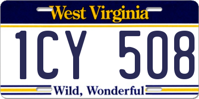 WV license plate 1CY508