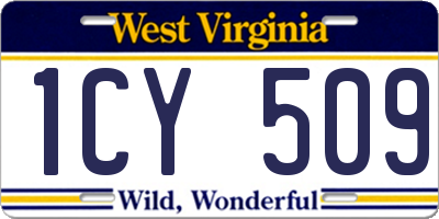WV license plate 1CY509