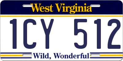 WV license plate 1CY512
