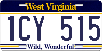 WV license plate 1CY515
