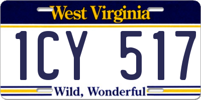 WV license plate 1CY517
