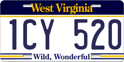 WV license plate 1CY520