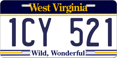 WV license plate 1CY521