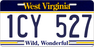 WV license plate 1CY527