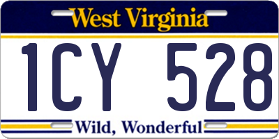WV license plate 1CY528