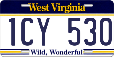 WV license plate 1CY530