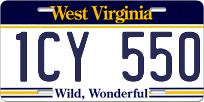 WV license plate 1CY550