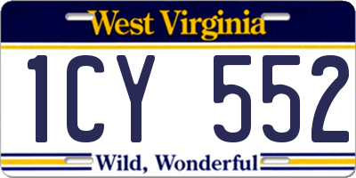 WV license plate 1CY552