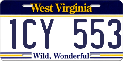 WV license plate 1CY553