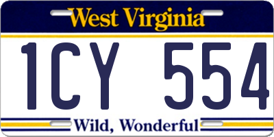 WV license plate 1CY554
