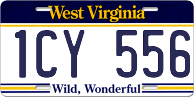 WV license plate 1CY556