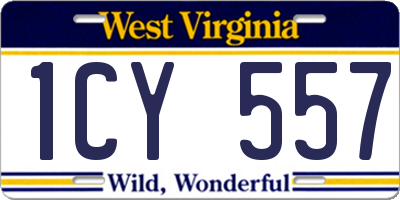 WV license plate 1CY557