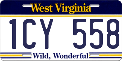 WV license plate 1CY558