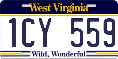 WV license plate 1CY559