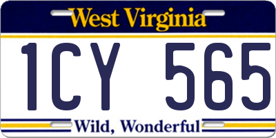 WV license plate 1CY565