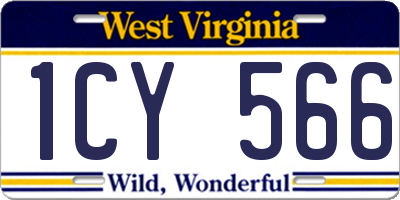 WV license plate 1CY566
