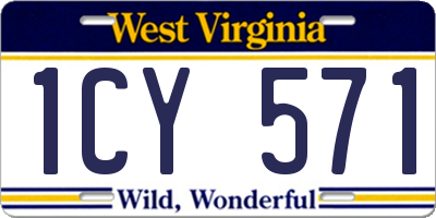 WV license plate 1CY571