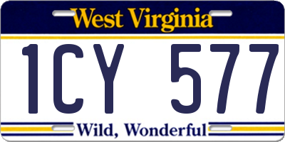 WV license plate 1CY577