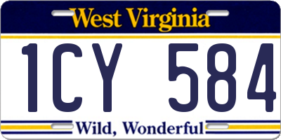 WV license plate 1CY584