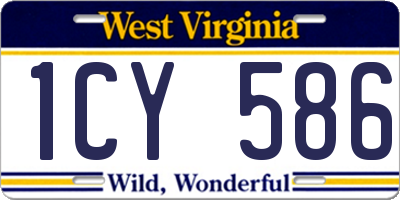 WV license plate 1CY586