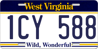 WV license plate 1CY588