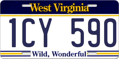 WV license plate 1CY590