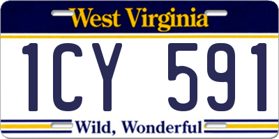 WV license plate 1CY591