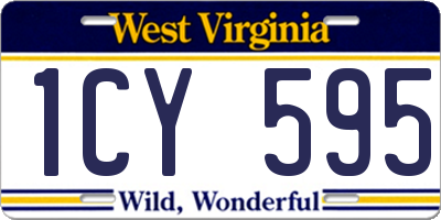 WV license plate 1CY595