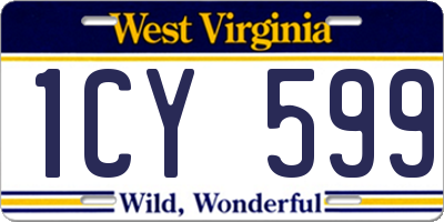 WV license plate 1CY599