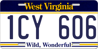 WV license plate 1CY606