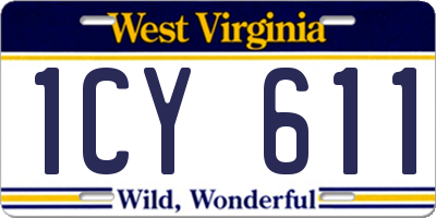 WV license plate 1CY611