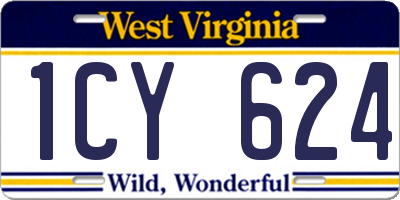 WV license plate 1CY624