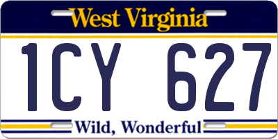 WV license plate 1CY627