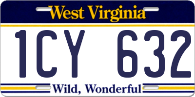 WV license plate 1CY632