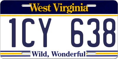 WV license plate 1CY638