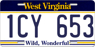 WV license plate 1CY653