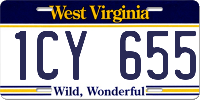 WV license plate 1CY655