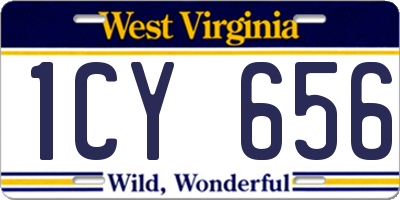 WV license plate 1CY656