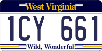 WV license plate 1CY661