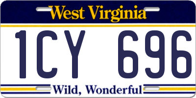 WV license plate 1CY696
