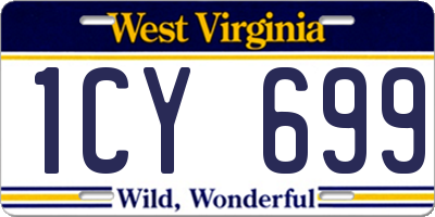 WV license plate 1CY699