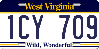 WV license plate 1CY709