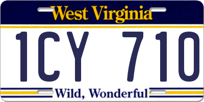 WV license plate 1CY710