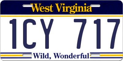 WV license plate 1CY717