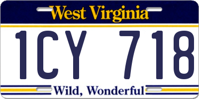 WV license plate 1CY718